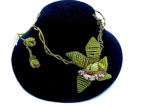 Mindy Lam Swarovski Crystal Orchid Wrap Necklace/Bracelet