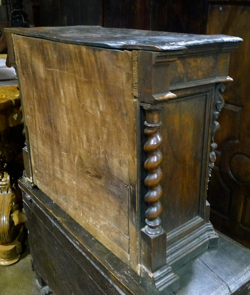 Antique 17th Century Italian Walnut Curiosity Chest