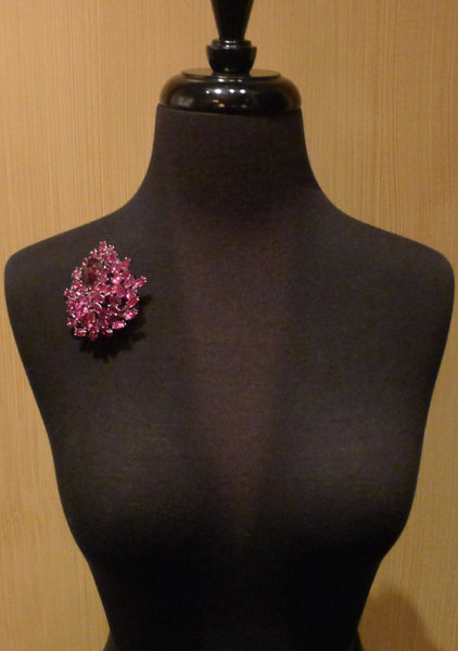 Jarin Kasi Pink Pear Shaped Crystal Brooch/Pin
