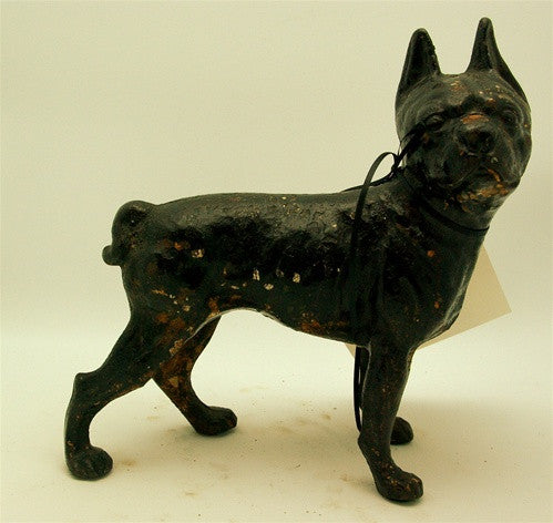 Antique Black Pug Iron Door Stop
