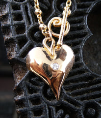 Erica Courtney 18K Gold and Diamond Bracelet with Heart Charm