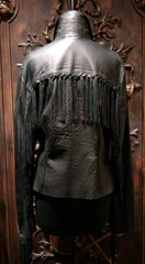 Jarbo Black Leather Fringe Jacket