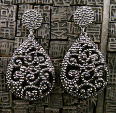 Roni Blanshay Custom Black Open Lace Drop Earring