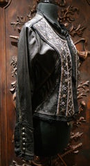 Raw 7 Embellished Black Leather Jacket