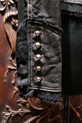 Raw 7 Embellished Black Leather Jacket