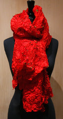 Nini Ong Hand Dyed Silk Scarf in Red/Orange