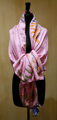 Flying Fig Hand Embroidered Cashmere Scarf/Wrap