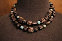 Chan Luu Sterling, Lava Beads, and Turquoise Necklace