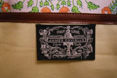 James Coviello Print and Leather Tote Bag