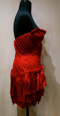 Jenny Packham Catwalk Edition Red Satin Strapless Dress