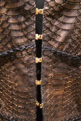 NV Black/Bronze Suede Jacket with Python Embossed Print