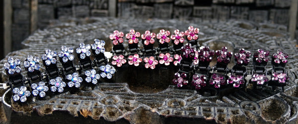 Crystal Flower Baby Jaw Hair Clips