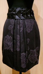 No Dress Code Embroidered Floral Skirt with Silk Pleated Waistband