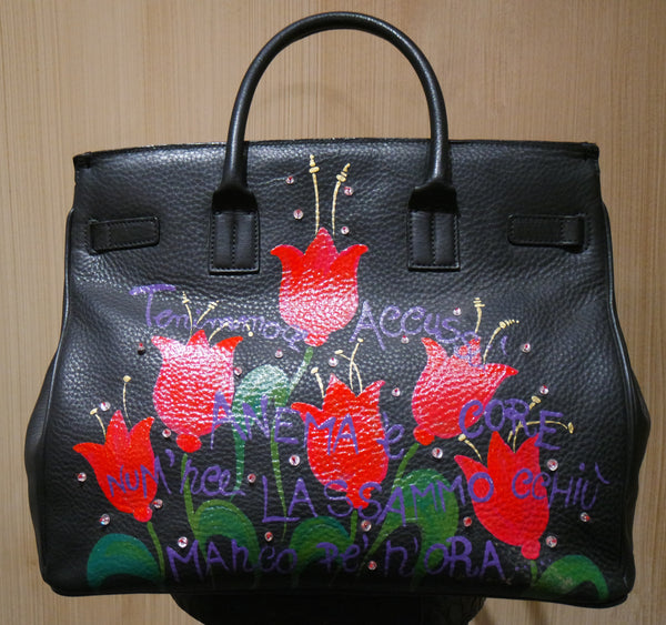 Custom Hand Painted Handbagcustomer Provides the Bag