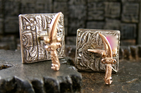 Sevan Bicacki Hand Painted Cufflinks in 18/22K Gold and Sterling Silver