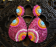 Roni Blanshay Teardrop Rainbow Pave Custom Earring
