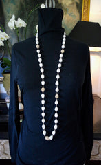 Roni Blanshay Champagne Pearl Necklace with Golden Swarovski Crystal Beads