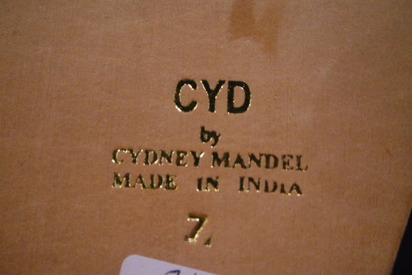 Cydney Mandel Gilt Laser Leather Sunset Sandals in Lime