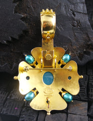 Carolyn Tyler 22K Yellow Gold/Peruvian Opal/ Pearl Pendant and Brooch