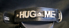 Doggie Dog "Hug Me I'm Famous" Leather Dog Collar