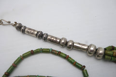 Southwestern Green Turquoise 6 Strand Necklace with Sterling Beads
