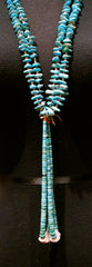 Older Navajo Turquoise Tab and Heishi Necklace with Jocla