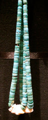 Older Navajo Turquoise Tab and Heishi Necklace with Jocla