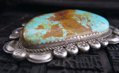 Native American Navajo Sterling Silver and Turquoise Pin/Brooch