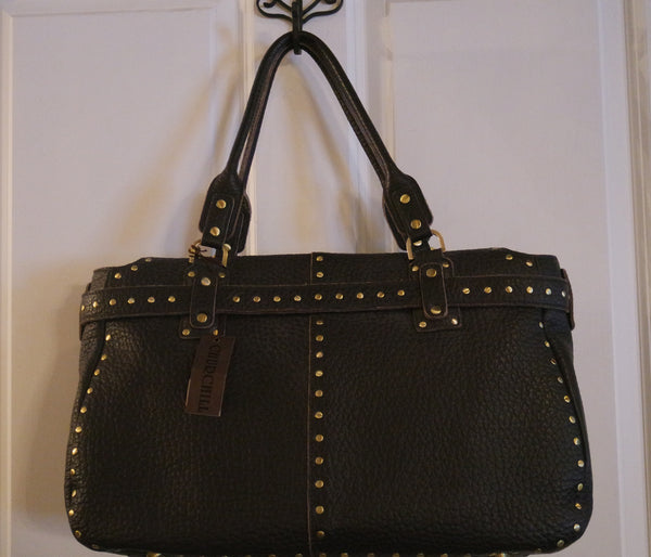 Rafe Studded Brown Leather Bag