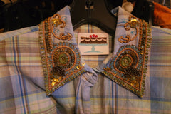 And Cake Embellished Plaid Shirt - Blue