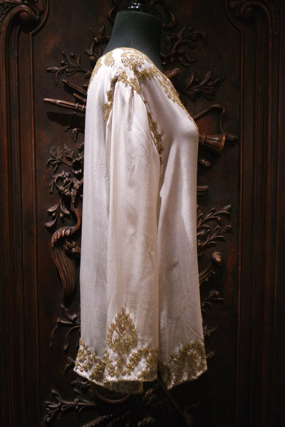 Adrienne Landau Silk Tunic with Gold Embellishment