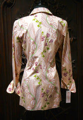 Quadrille Silk Jacket in Rose Fern Print