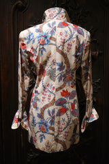 Custom Quadrille Jacket in Red and Blue Floral