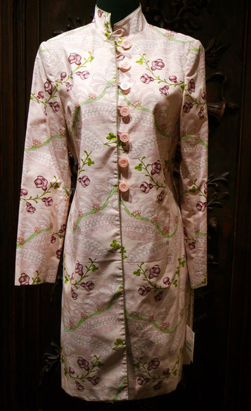 Quadrille Long Jacket/Dress in Silk Floral Fabric