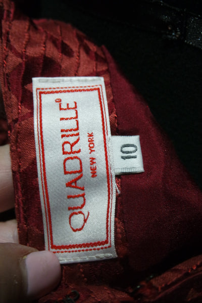 Quadrille Silk Damask Straight Skirt