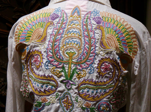 And Cake Soft Pink Paisley Embroidered Shirt