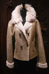 Sprung Freres Gold Nappa Leather/Shearling Jacket