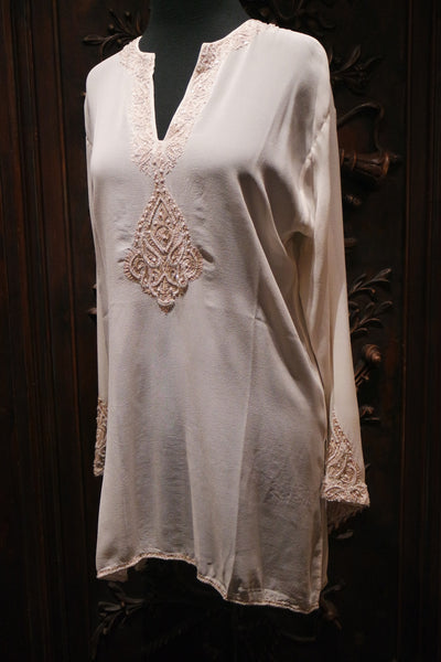 Tanja Pignatelli Silk Embellished Tunic Top