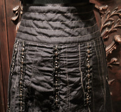 Pete & Greta Top Stitched, Pleated, and Grommeted Skirt