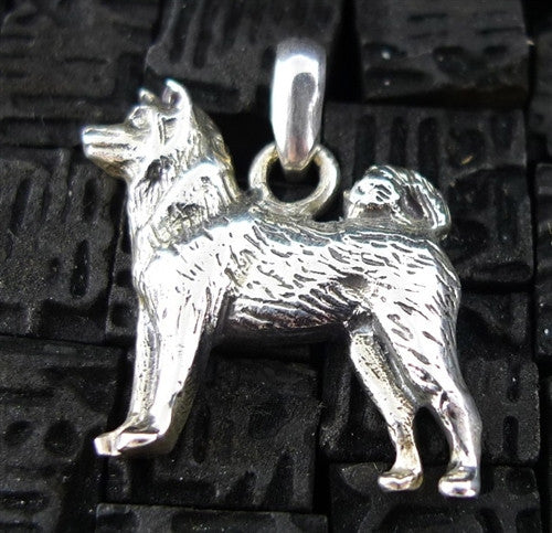 Fine Arf Sterling Silver Dog Charm - Shiba Inu