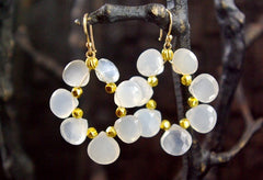 Sonya Ooten Faceted Moonstone Earrings in 14K Yellow Gold