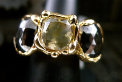 Lucifer Vir Honestus Fancy Brown and Black Diamond Ring in 18K Rose Gold