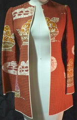 Vintage Mary McFadden Oriental Quilted Silk Jacket