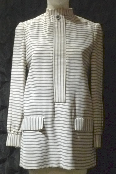 Vintage Geoffrey Beene Black and White Striped Tunic Jacket