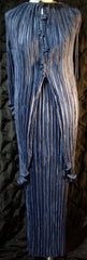 Vintage Mary McFadden Blue Crinkled Silk Evening Skirt and Matching Long Top