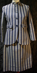 Vintage Geoffrey Beene Chevron Jacket and Skirt Set