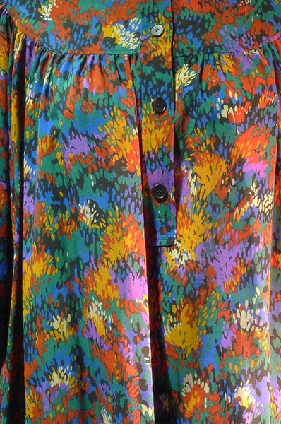 Vintage Yves Saint Laurent Paris Colorful Smock Dress